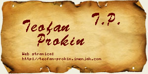 Teofan Prokin vizit kartica